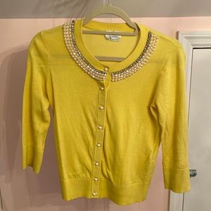 EUC! Kate Spade yellow pearl cardigan. Size XS.
